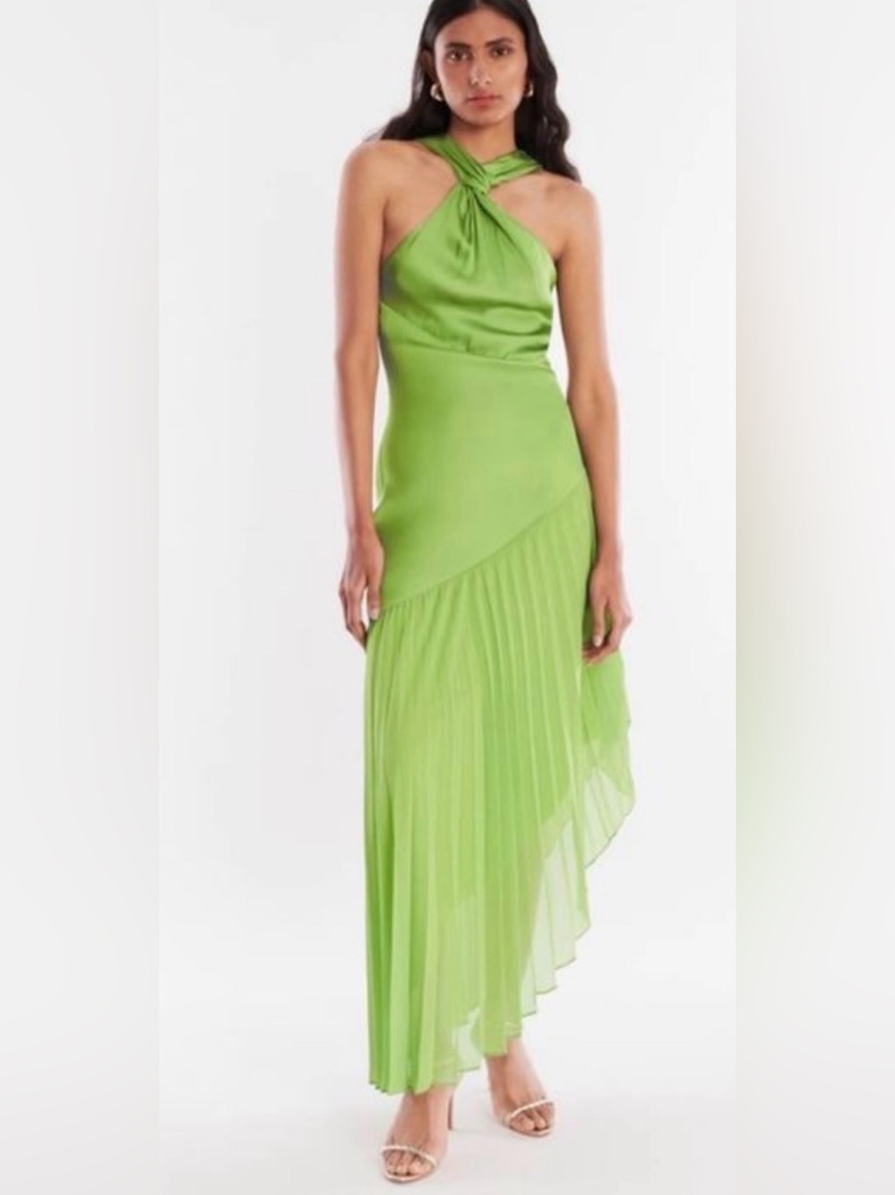 Green One-Shoulder Asymmetric Gown